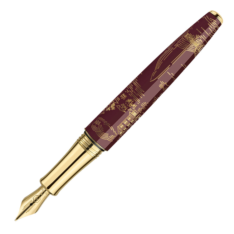 Caran d'Ache Fountain Pen in Toile De Jouy Burgundy - Limited Edition