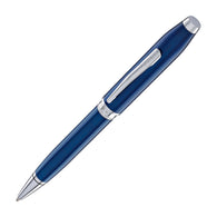 Cross Foundry Ballpoint Pen in Glossy Translucent Blue Lacquer with Polished Chrome Appointments