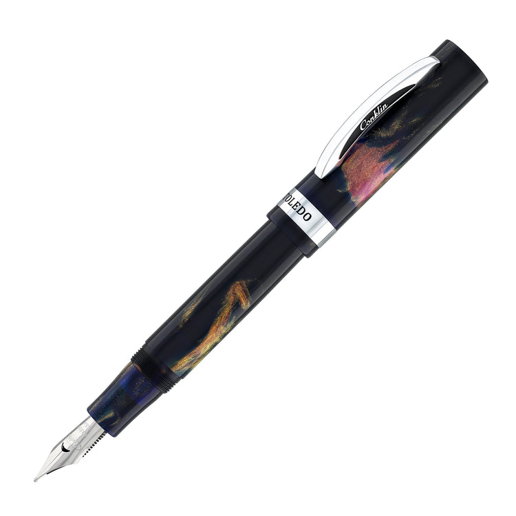 Conklin Toledo Fountain Pen in Golden Evergreen Whisper with Chrome Trim - Limited Edition