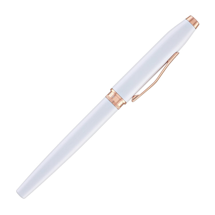 Cross Foundry Rollerball Pen in Pearl White Lacquer with Rose Gold Appointments