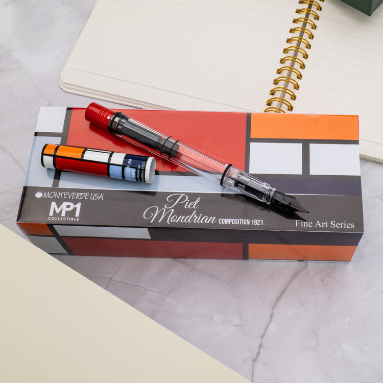 Monteverde USA MP1 Fountain Pen with 15ml Ink Set in Mondrian Composition 1921