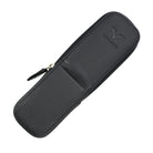 Visconti Classic Black Leather 2 Pen Case with Red Lining