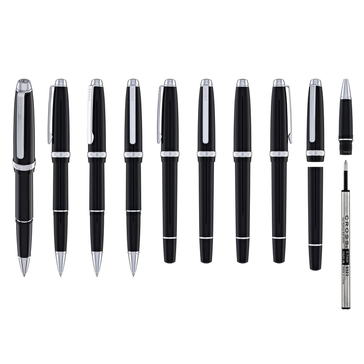 Cross Lume Ballpoint Pen in Obsidian Black with Polished Chrome Appointments