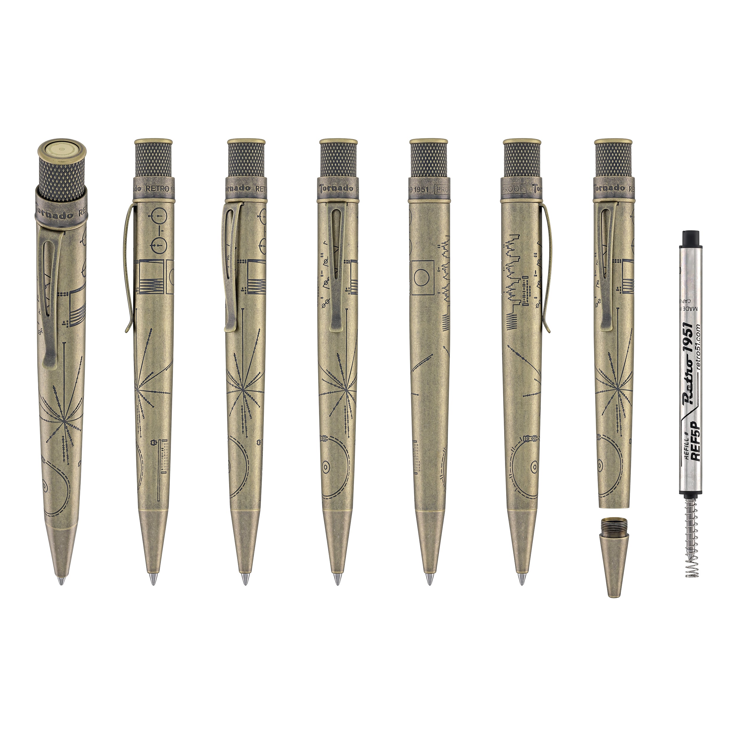 Retro 51 Tornado Rollerball Pen in Voyager Golden Record Limited