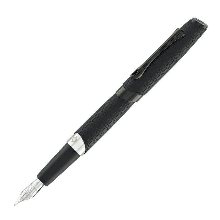 Diplomat Cobra Fountain Pen in Matte Black Guilloche