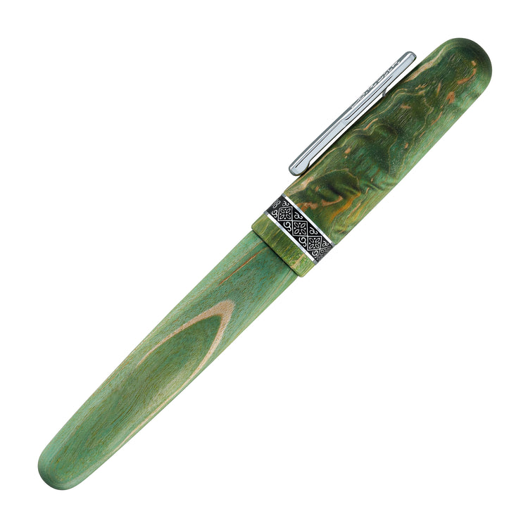 Conklin 1898 Stabilized Wood Fountain Pen in Matte Green with Chrome Trim - Limited Edition