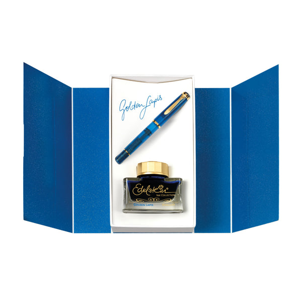 Pelikan Classic M200 Golden Lapis Set with Edelstein® Ink of The Year 2024 Golden Lapis Gift Sets