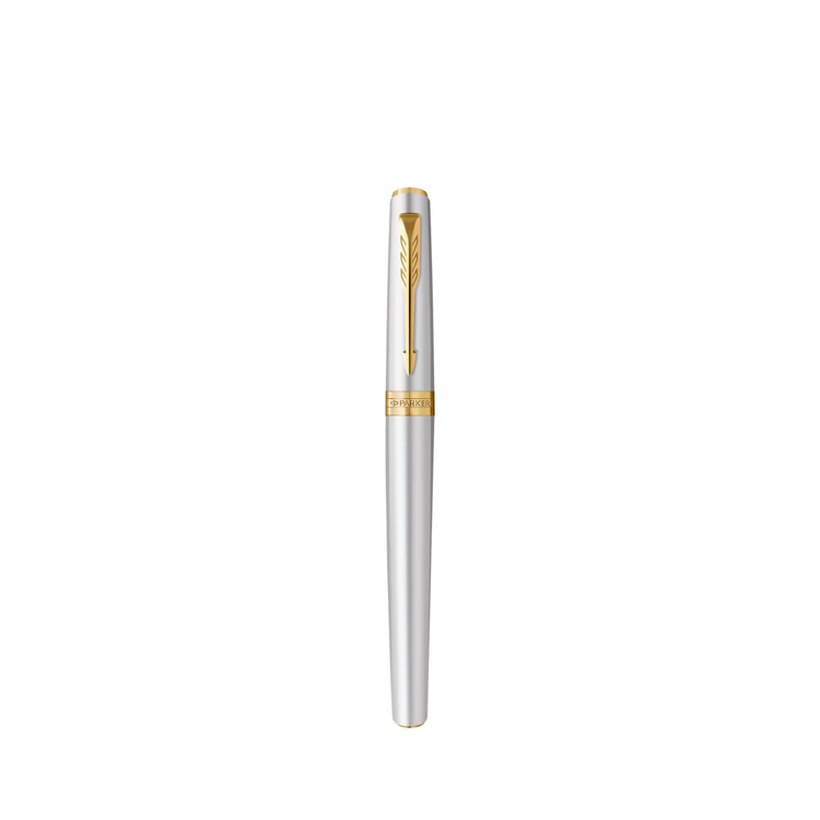 Parker Meridian Fountain Pen in Chrome with Gold Trim - Fine