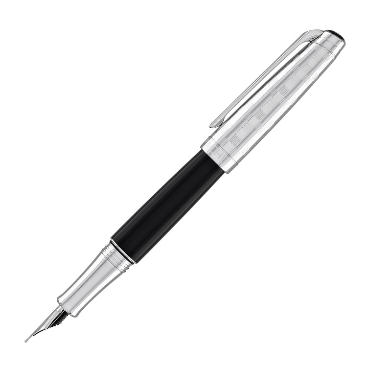 Caran d'Ache Leman Fountain Pen in Damier Gift Set with Leather Case - Special Edition