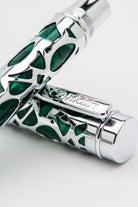 Conklin Endura Deco Crest Fountain Pen in Green with Chrome Trim