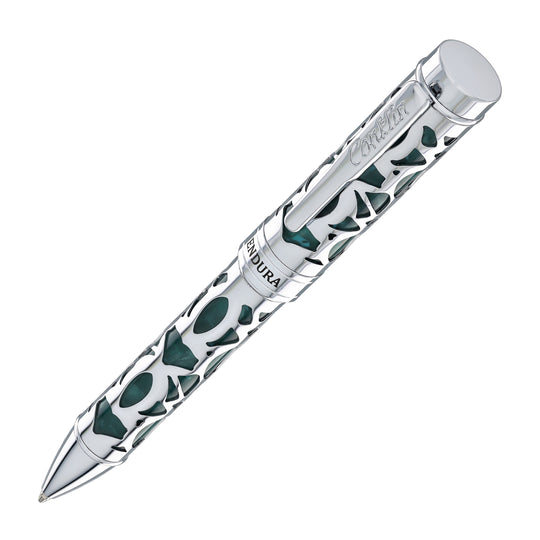 Conklin Endura Deco Crest Ballpoint Pen in Green with Chrome Trim