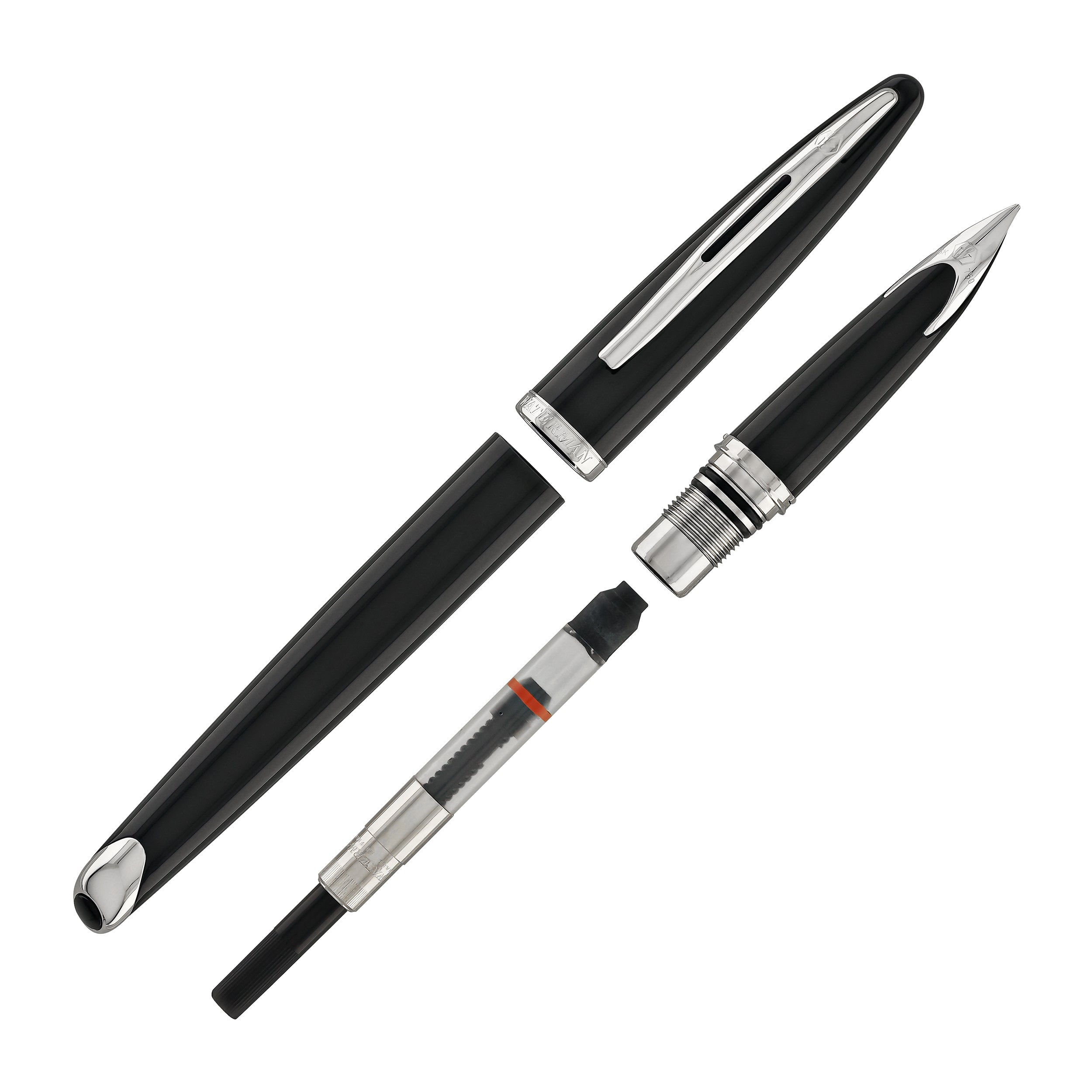 Waterman Carene Fountain Pen in Black Sea with Stainless Steel