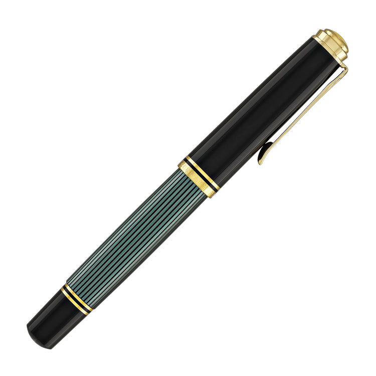 Pelikan Souveran M1000 Fountain Pen in Black & Green - 18K Gold