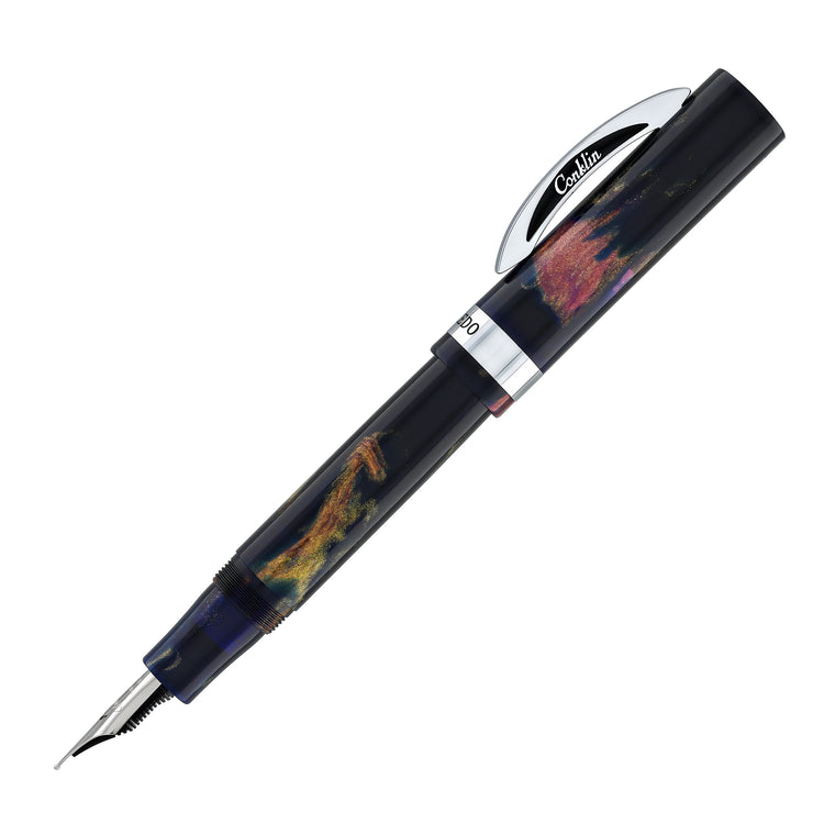 Conklin Toledo Fountain Pen in Golden Evergreen Whisper with Chrome Trim - Limited Edition