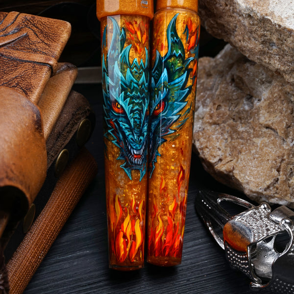 Benu Euphoria Handpainted Dragon Fountain Pen in Glasog Fountain Pen