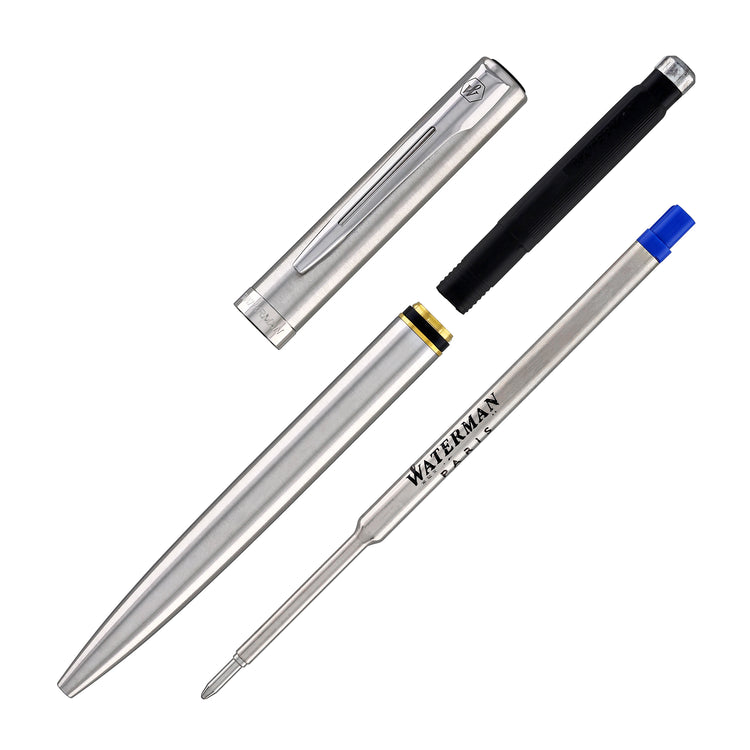 Waterman Impression Ballpoint Pen in Stainless Steel with Palladium Coated