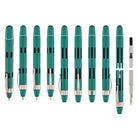 Nahvalur Eclipse Retractable Fountain Pen in Emerald with Gold Trim
