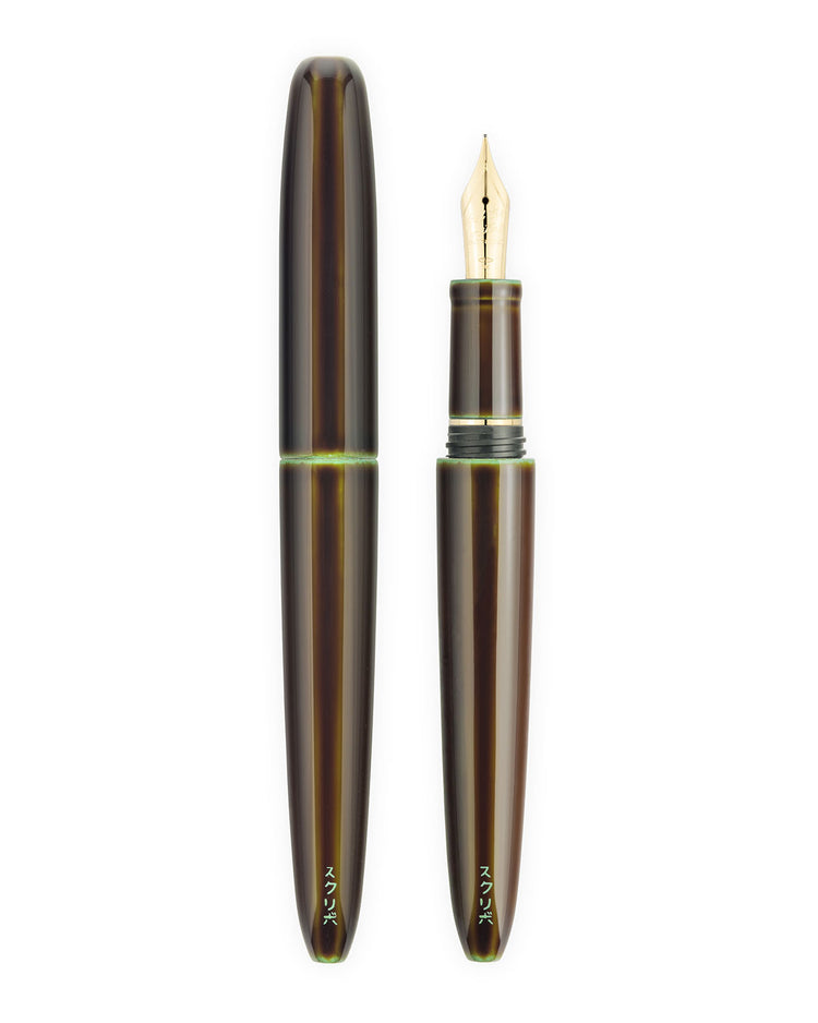 Scribo Piuma Fountain Pen in Hane Toruko with Yellow Gold Trim - Limited Edition