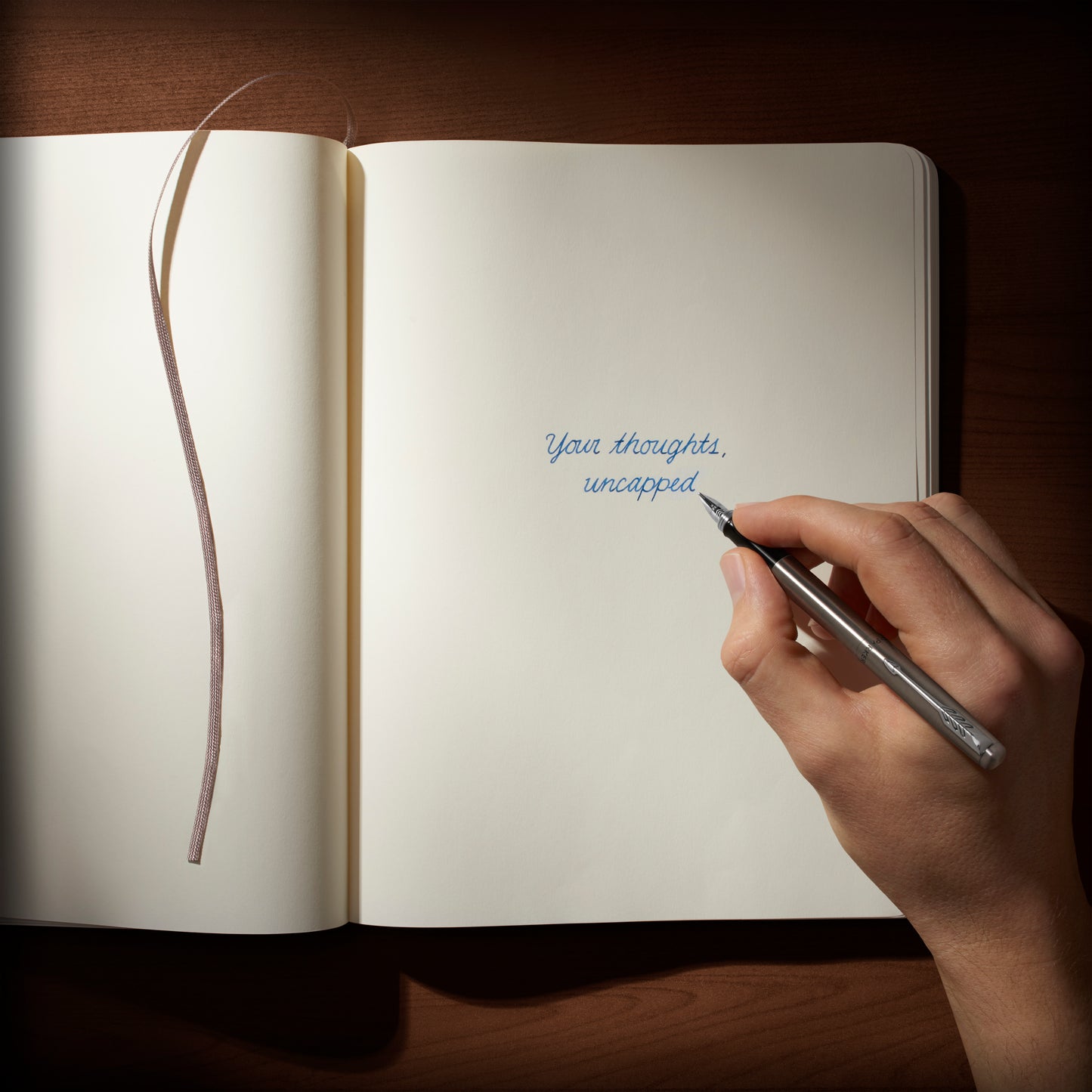 Parker Jotter Fountain Pen in Stainless Steel with Gold Trim - Medium Point