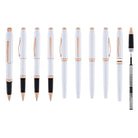Cross Foundry Rollerball Pen in Pearl White Lacquer with Rose Gold Appointments