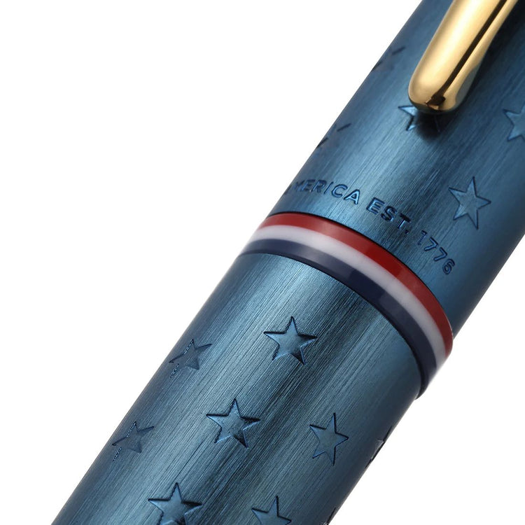 Cross ATX Americana Ballpoint Pen in Blue PVD with Gold Appointments