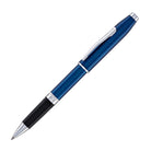 Cross Foundry Rollerball Pen in Glossy Translucent Blue Lacquer with Polished Chrome Appointments
