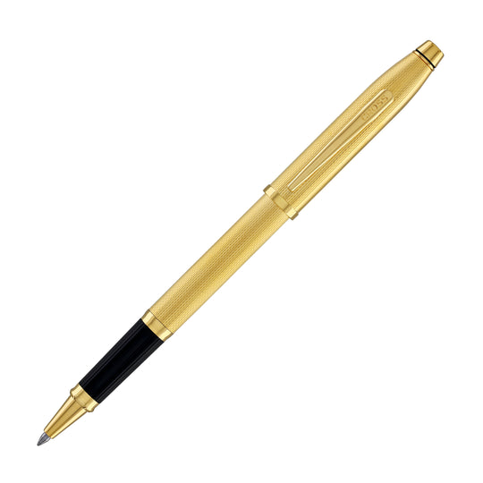 Cross Century II Selectip Rollerball Pen in Polished 23K Gold-Plated Engraved Diamond Pattern