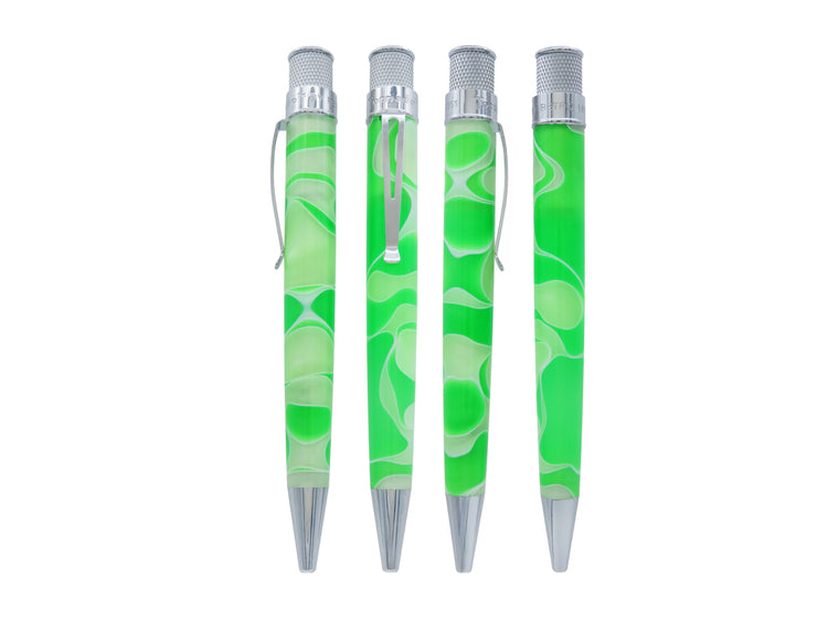 Retro 51 Tornado Cosmic Swirl Rollerball Pen in Green & White