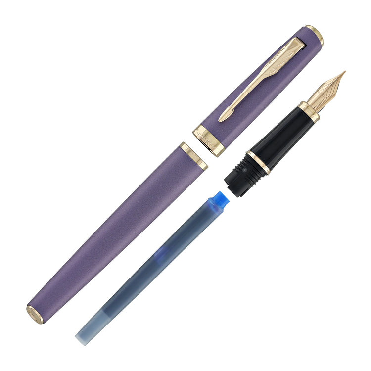 Parker Meridian Fountain Pen in Purple Lacquer with Pink Gold Trim