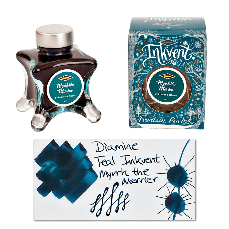 Diamine Inkvent Teal Edition Shimmer & Sheen Bottled Ink in Myrrh the Merrier - 50 ml