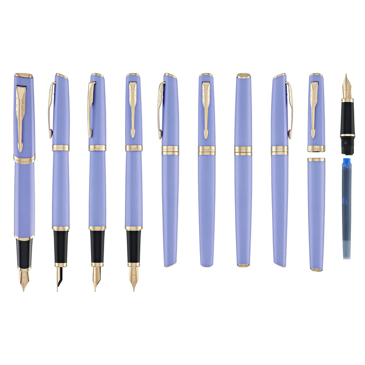 Parker Meridian Fountain Pen in Lilac Lacquer with Pink Gold Trim