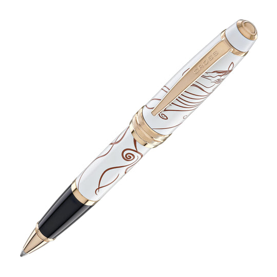 Cross Bailey Zodiac Year of the Horse Selectip Rollerball Pen in White Lacquer with Roee Gold Plated Appointments