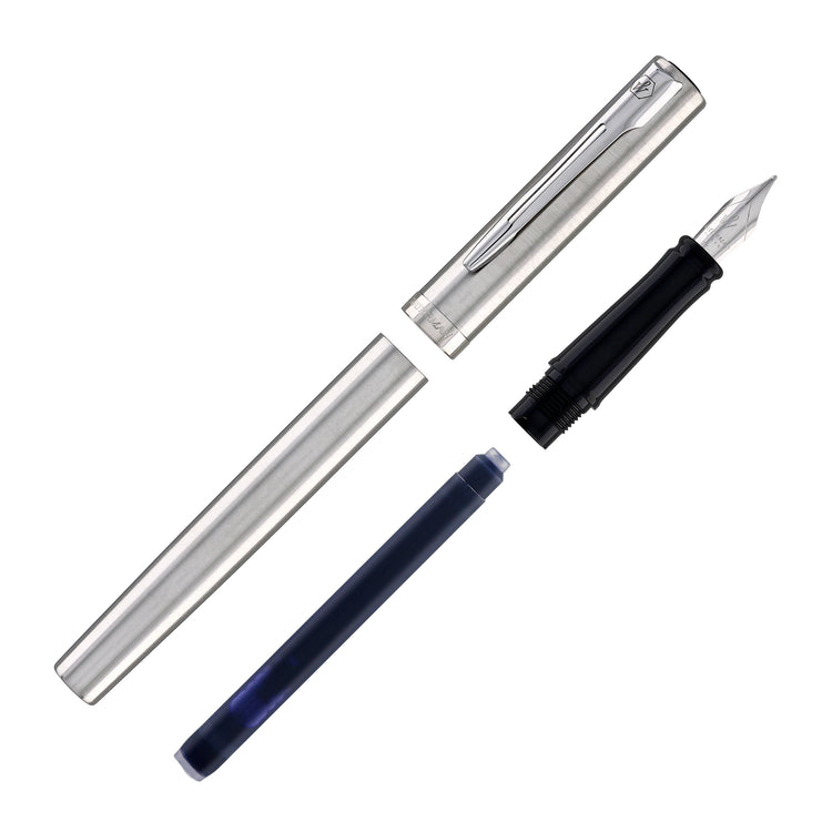 Waterman Impression Fountain Pen in Stainless Steel with Palladium Coated - Fine Point