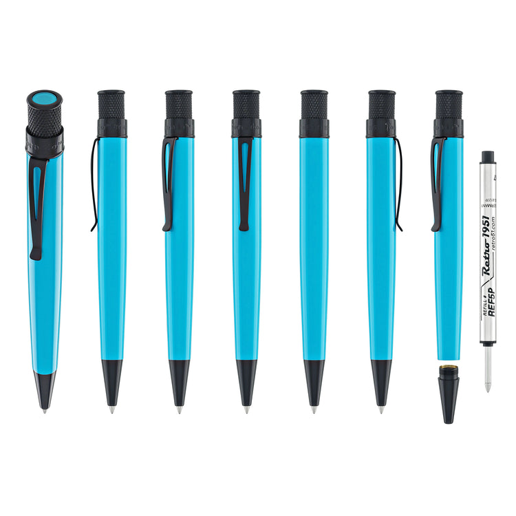 Retro 51 Tornado Stealth Lacquer Rollerball Pen in Deep Aqua