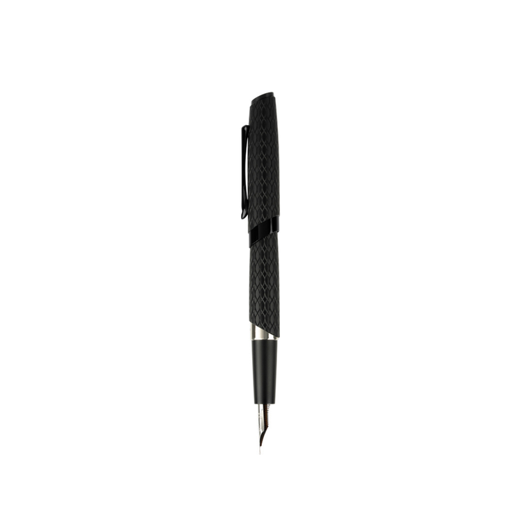 Diplomat Cobra Fountain Pen in Matte Black Guilloche