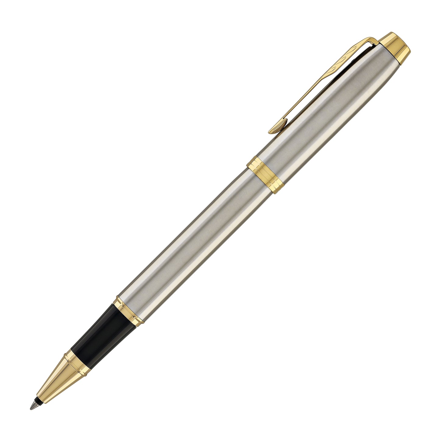 Parker IM Rollerball Pen in Brushed Metal with Gold Trim