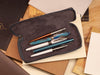 Shibui Single Pen Case (Veg Tanned) in Deep Blue Pen Cases