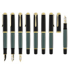Pelikan Souveran M1000 Fountain Pen in Black & Green - 18K Gold Fine Point