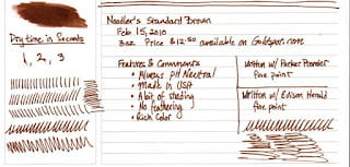 Review : Noodlers Standard Brown Fountain Pen Ink