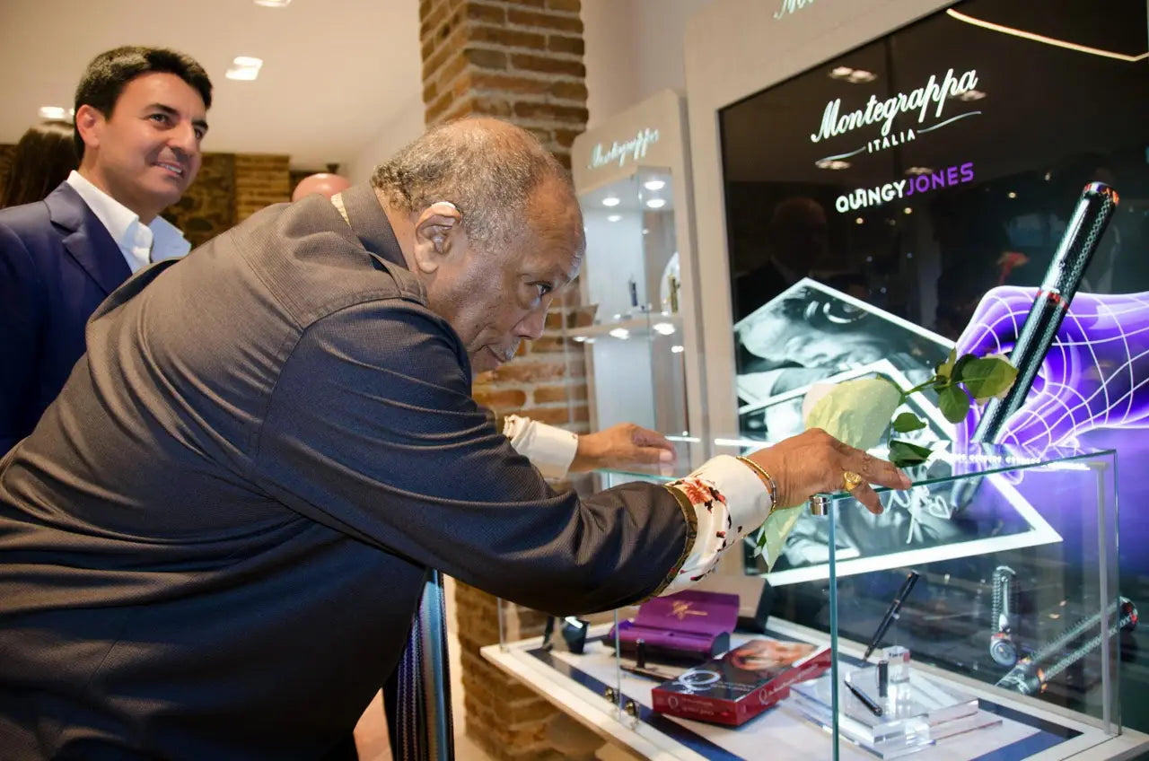 Quincy Jones Cuts Ribbon at Grand Opening of Montegrappa Flagship Store in Italy