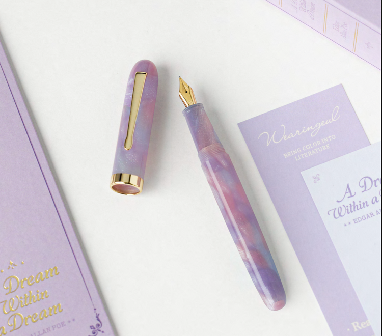 Wearingeul Preface Fountain Pen in A Dream Within a Dream with Gold Trim