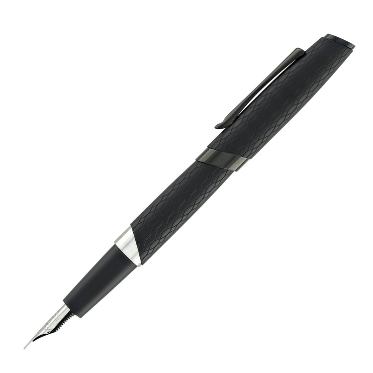 Diplomat Cobra Fountain Pen in Matte Black Guilloche