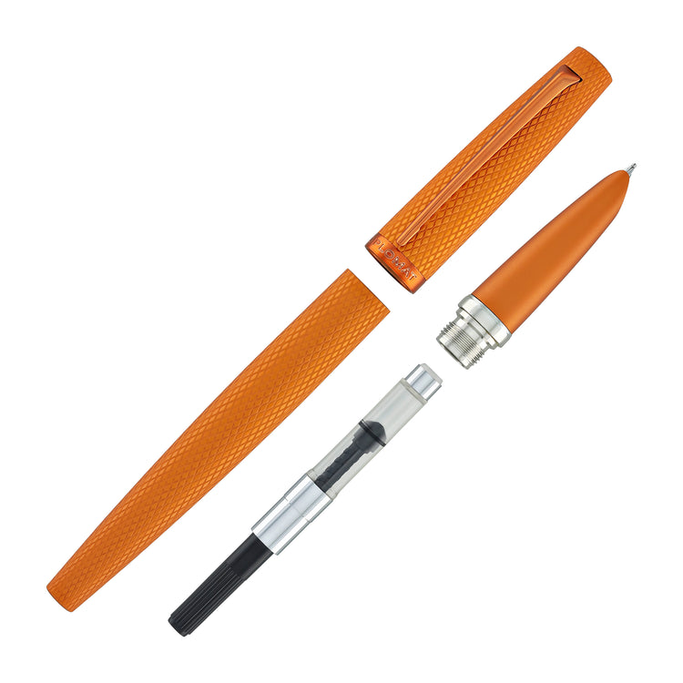 Diplomat Viper Fountain Pen Fine/Medium Point in Orange Guilloche