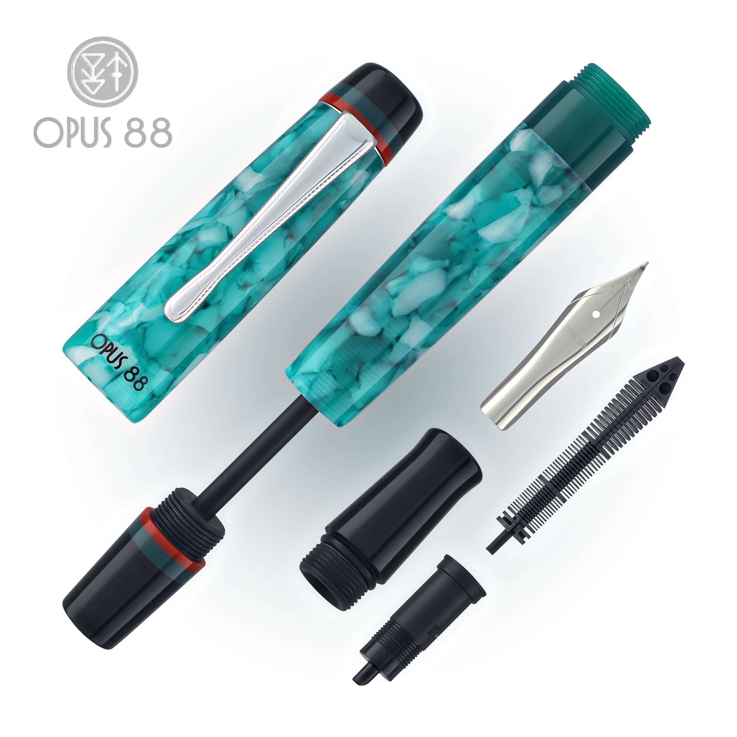 Opus 88 Minty Fountain Pen in Light Blue - Goldspot Pens