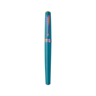 Parker Meridian Fountain Pen in Teal Lacquer with Rainbow Trim - Fine
