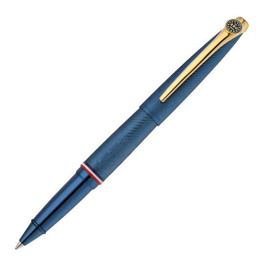 Cross ATX Americana Rollerball Pen in Blue PVD with Gold Appointments