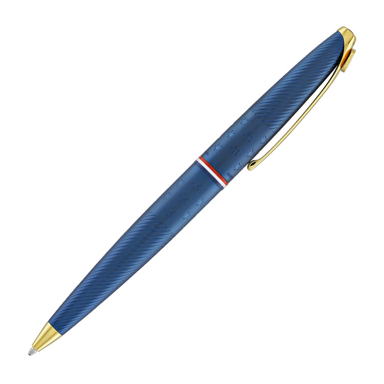 Cross ATX Americana Ballpoint Pen in Blue PVD with Gold Appointments