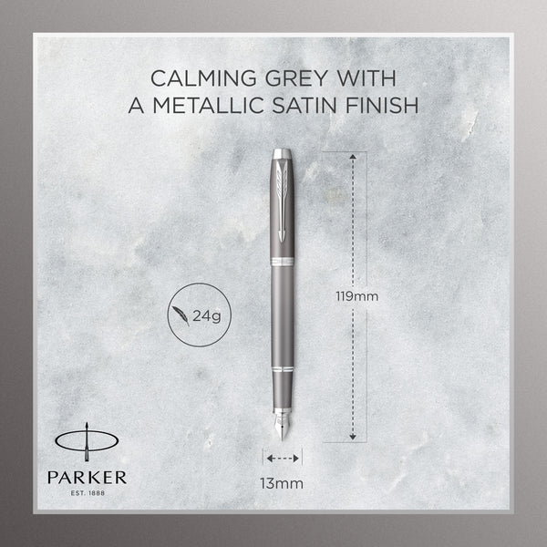 Parker IM Ritual Fountain Pen in Grey with Chrome Trim Fountain Pen