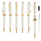 Cross Bailey Ballpoint Pen Pearlescent White Lacquer with Rose Gold Trim