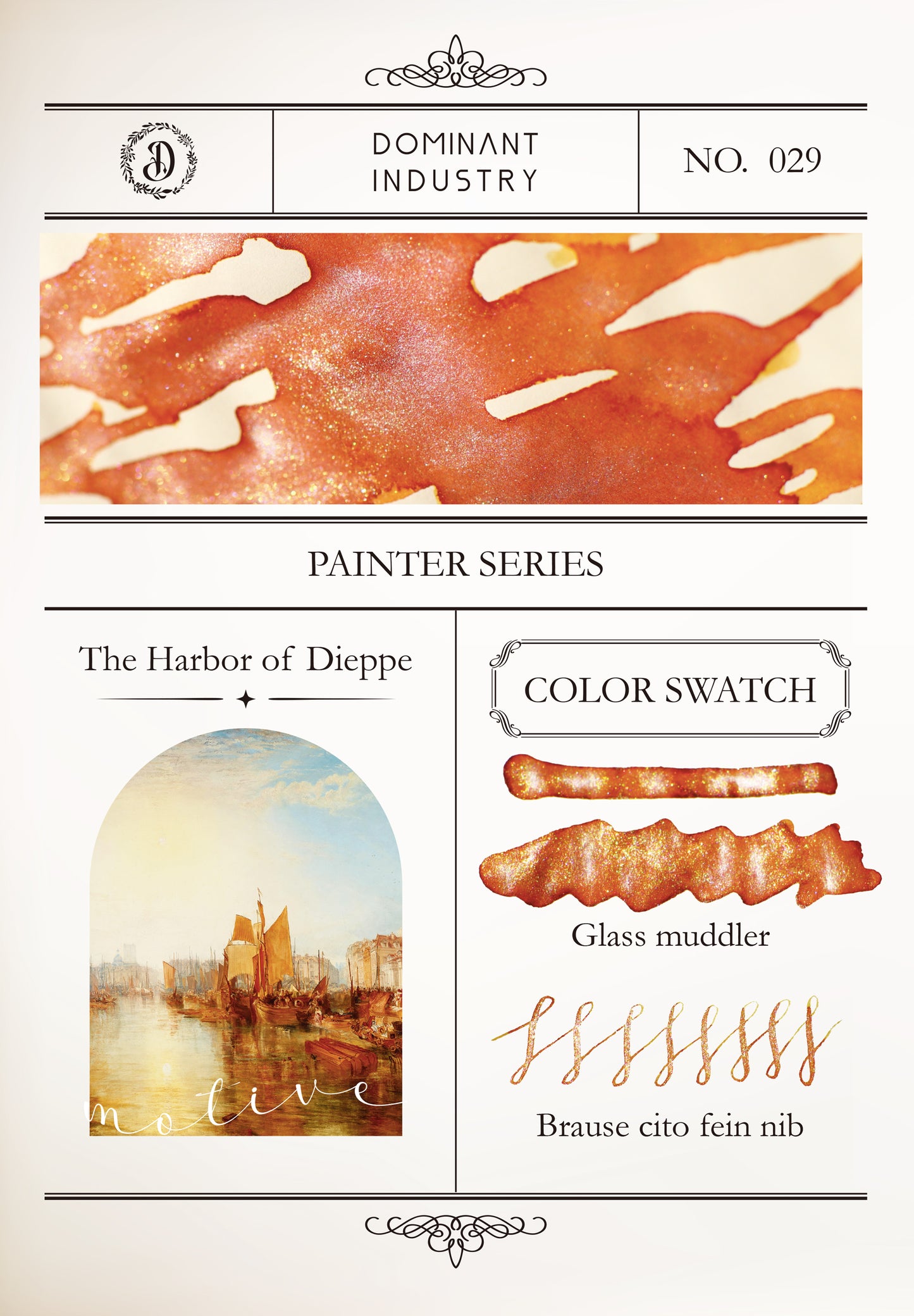 Dominant Industry Pearl Series Bottled Ink in The Harbor of Dieppe - 25mL Bottled Ink